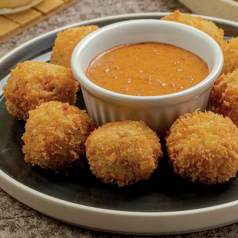 Shrimp and bacon croquettes with chipotle aioli