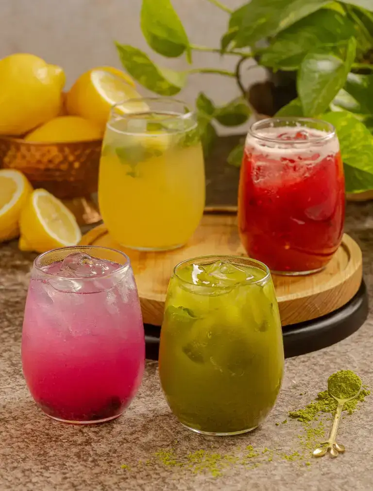 Bebidas frescas de Tagers: limonada, frutos rojos y matcha