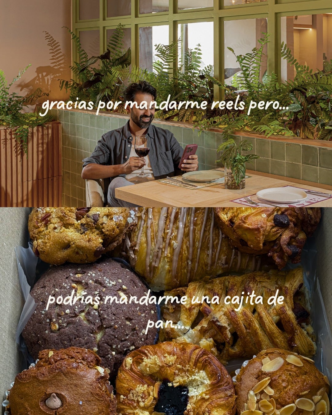 Compártelo con esa persona que siempre te manda reels… pero nunca pan 🤎